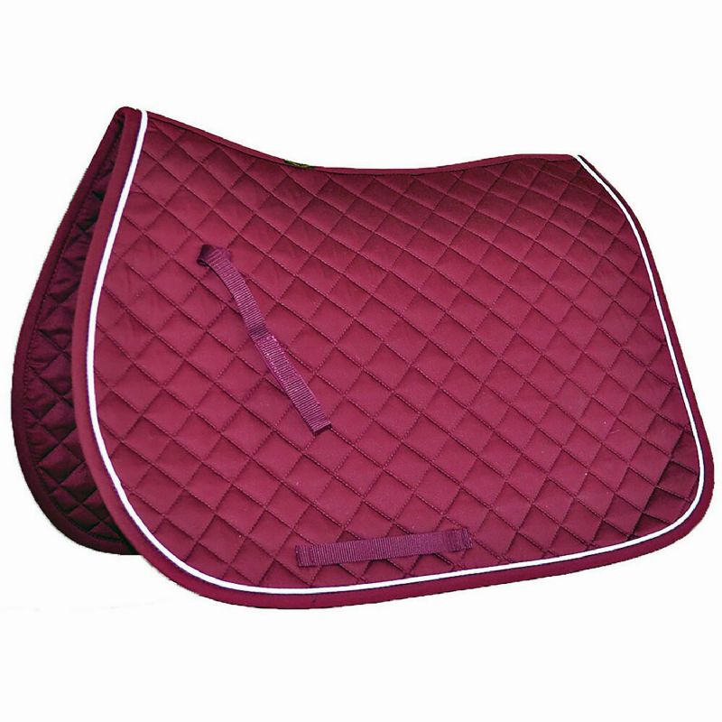 Mark Todd Piped Saddlecloths (Burgundy/White, Cob)